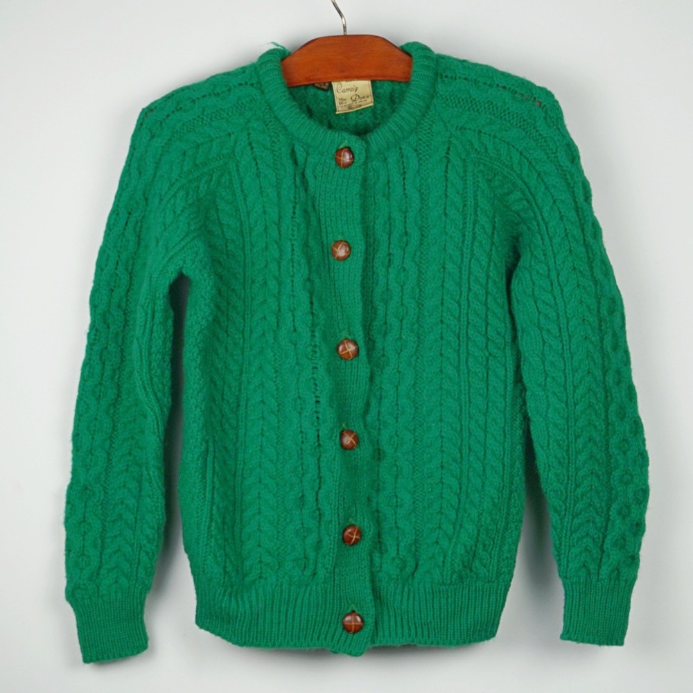Vintage Irish Green Cardigan